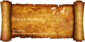 Turza Albert névjegykártya